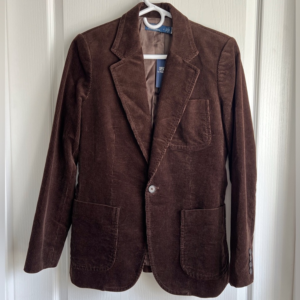 NWT POLO RALPH LAUREN CORDUROY BUTTON BLAZER JACKET DARK BEECH BROWN SIZE 6 - Picture 4 of 15